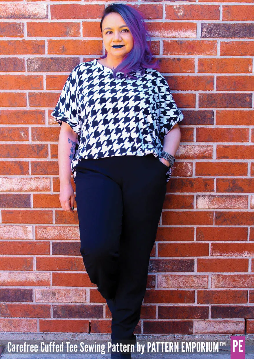 Carefree Cuffed Tee | Dolman T-shirt Sewing Pattern