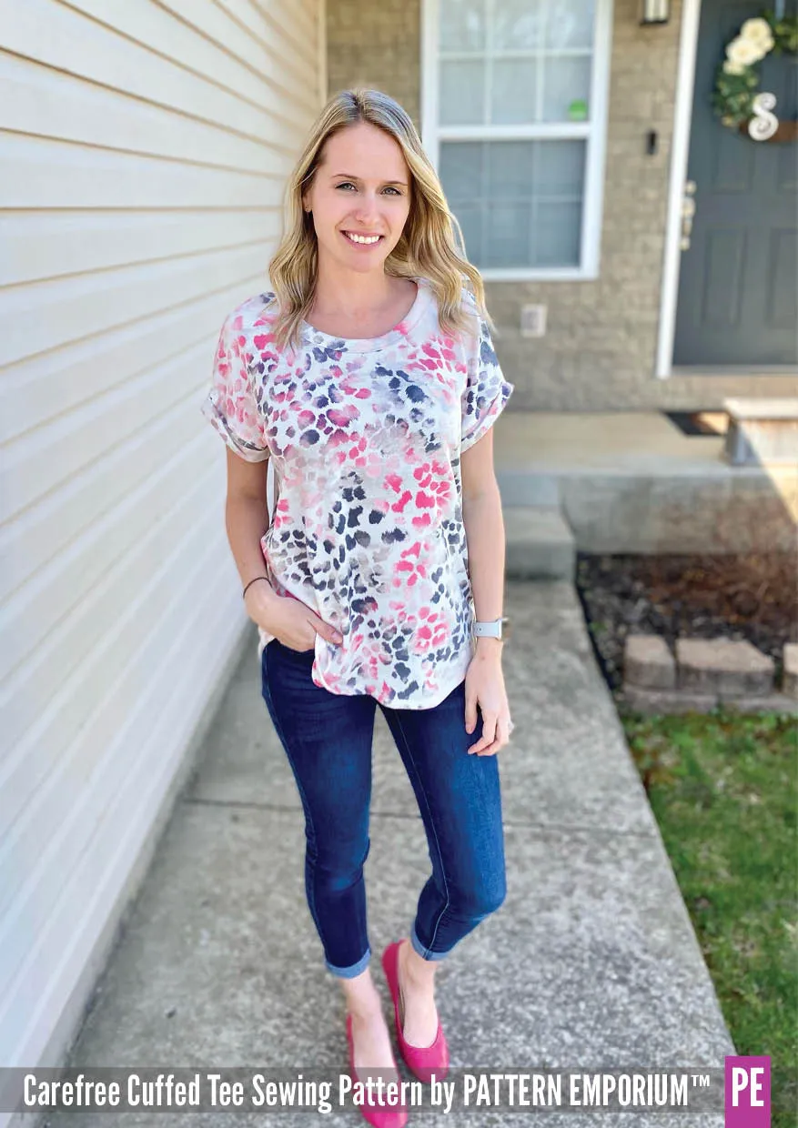 Carefree Cuffed Tee | Dolman T-shirt Sewing Pattern