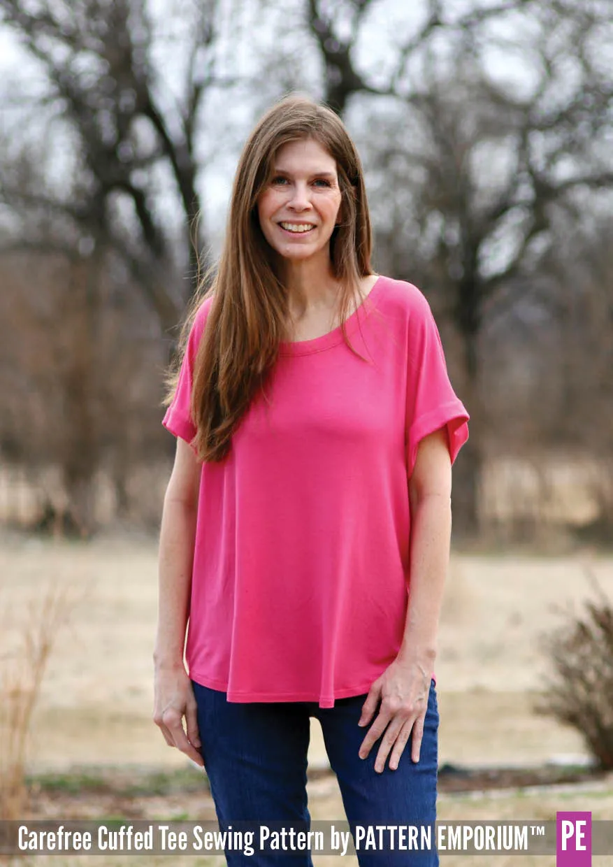 Carefree Cuffed Tee | Dolman T-shirt Sewing Pattern