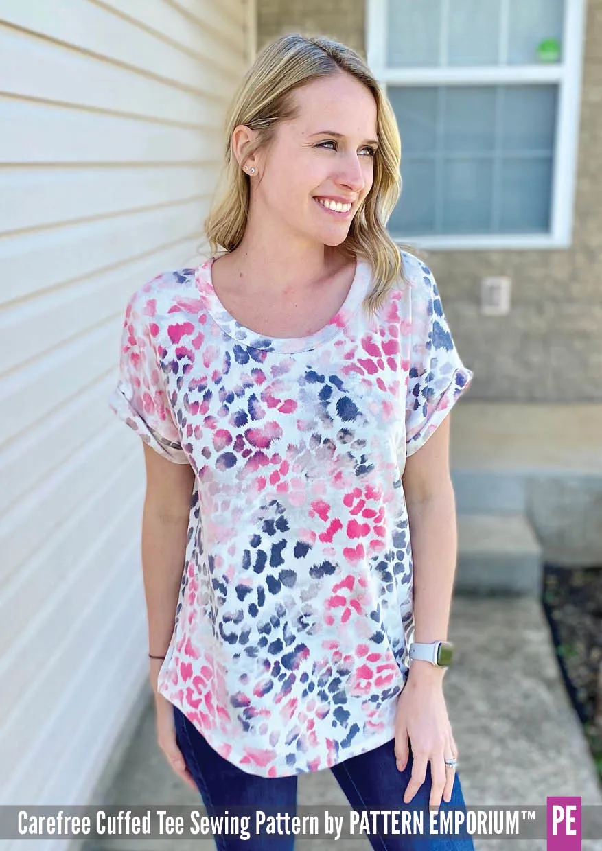 Carefree Cuffed Tee | Dolman T-shirt Sewing Pattern