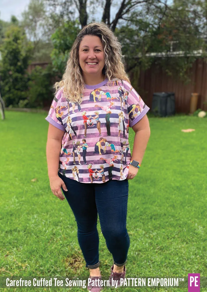 Carefree Cuffed Tee | Dolman T-shirt Sewing Pattern