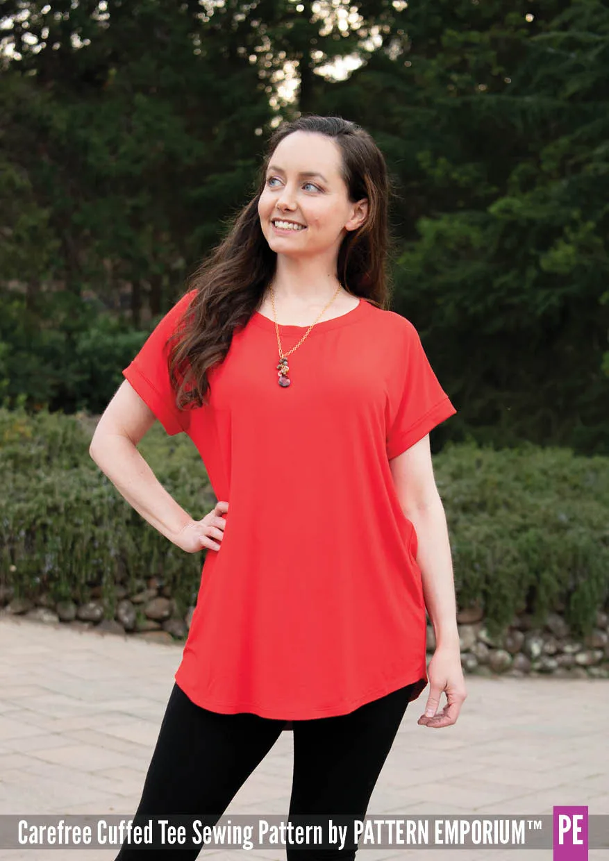 Carefree Cuffed Tee | Dolman T-shirt Sewing Pattern