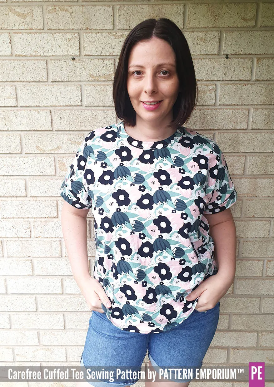 Carefree Cuffed Tee | Dolman T-shirt Sewing Pattern