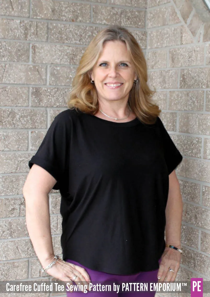 Carefree Cuffed Tee | Dolman T-shirt Sewing Pattern