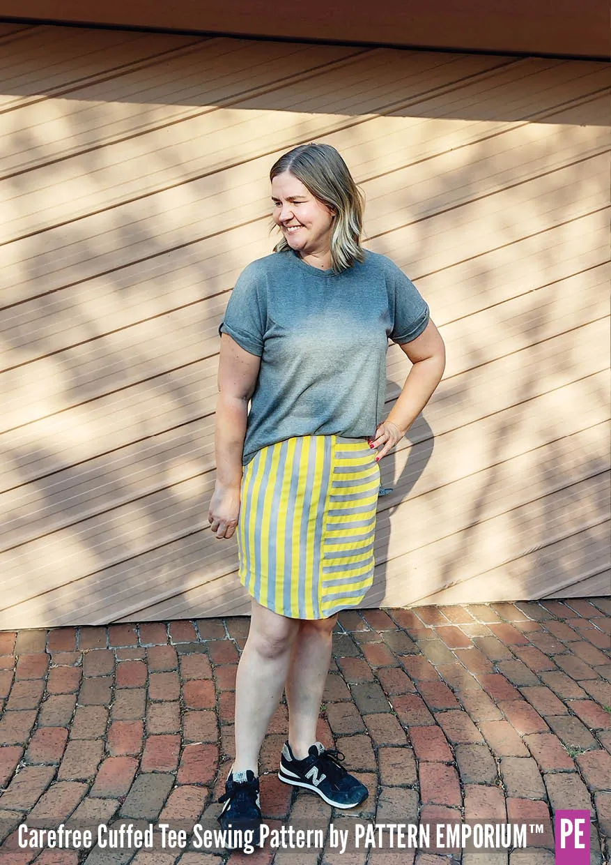 Carefree Cuffed Tee | Dolman T-shirt Sewing Pattern