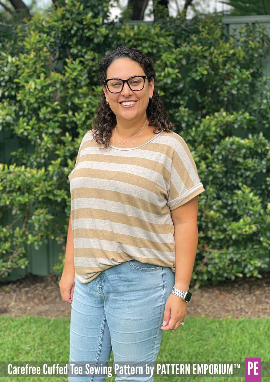 Carefree Cuffed Tee | Dolman T-shirt Sewing Pattern