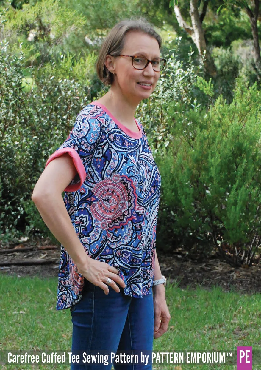 Carefree Cuffed Tee | Dolman T-shirt Sewing Pattern