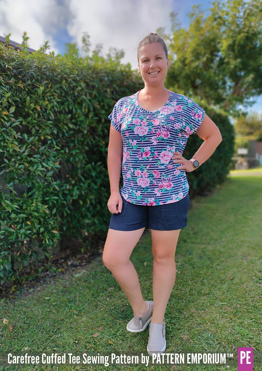 Carefree Cuffed Tee | Dolman T-shirt Sewing Pattern