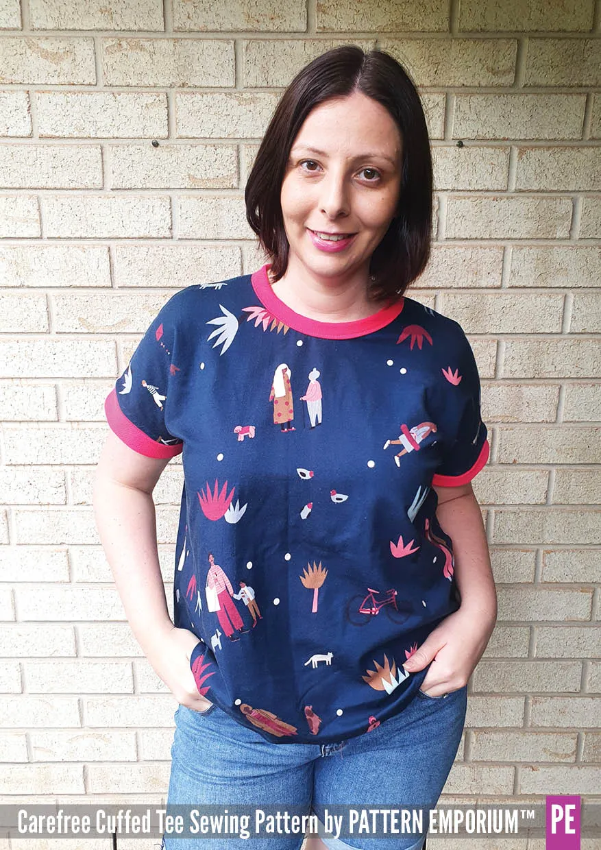 Carefree Cuffed Tee | Dolman T-shirt Sewing Pattern