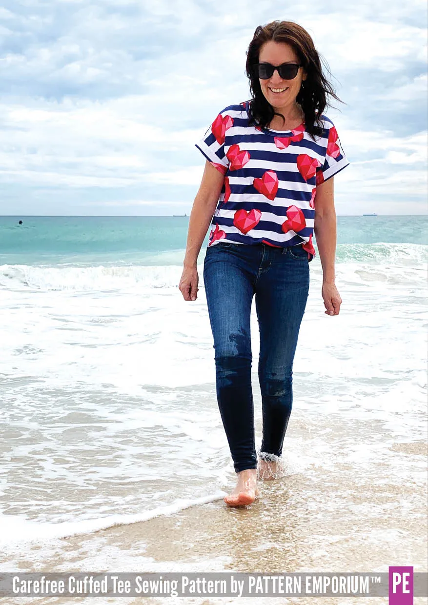 Carefree Cuffed Tee | Dolman T-shirt Sewing Pattern