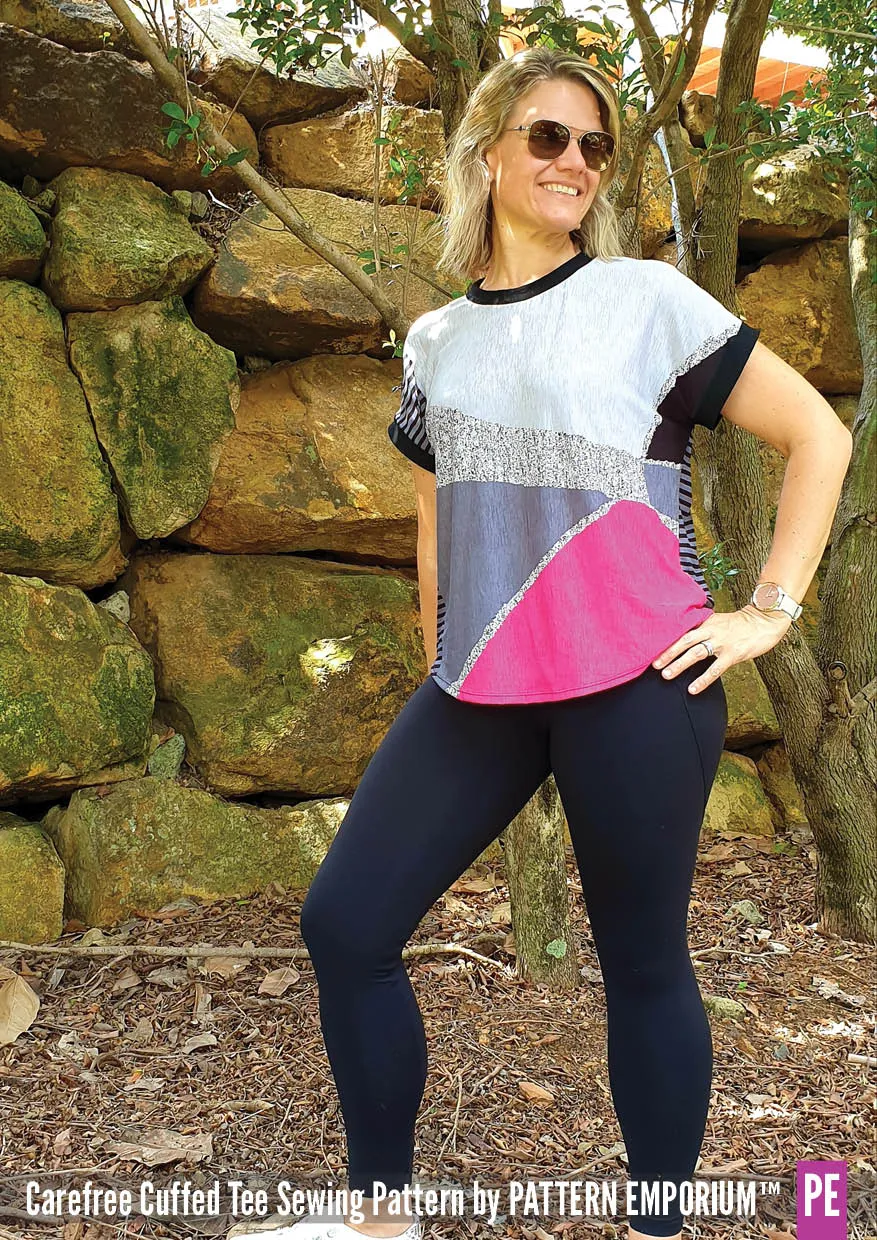 Carefree Cuffed Tee | Dolman T-shirt Sewing Pattern