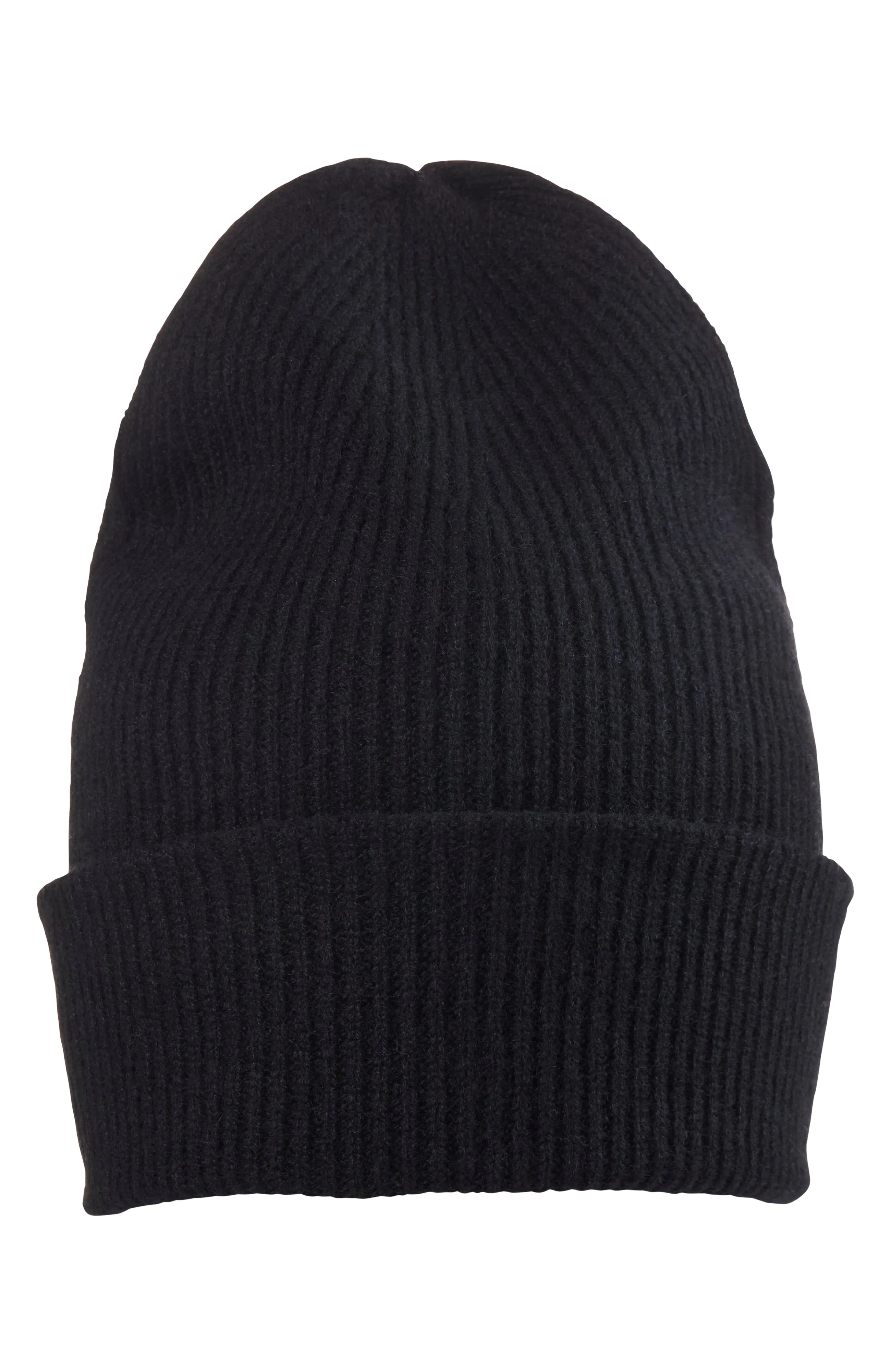 CASHMERE RIB DOUBLE FOLDOVER CUFF SLOUCHY HAT