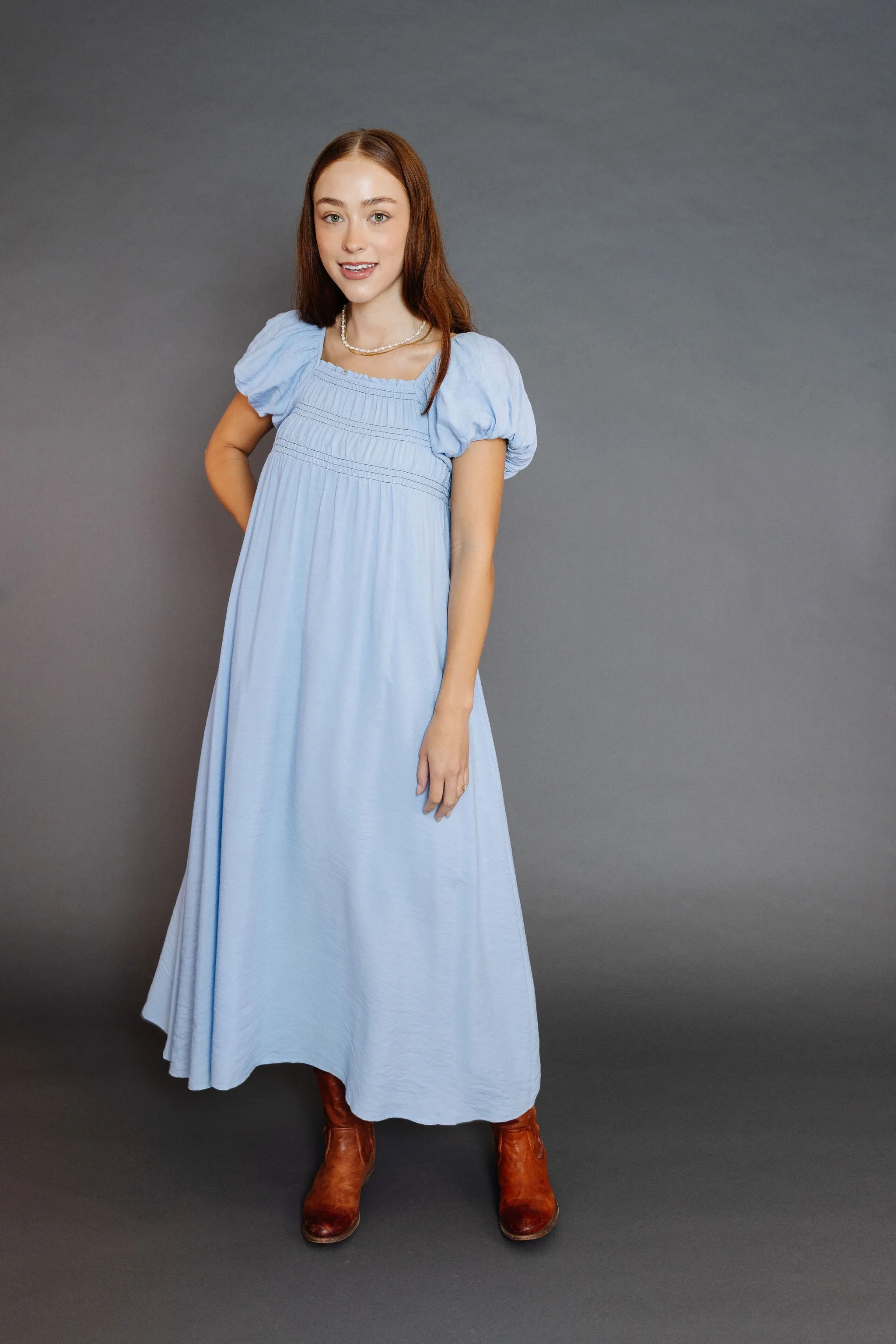 Caspian Dress in Baby Blue