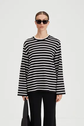 CENTO TOP - BLACK W STRIPES