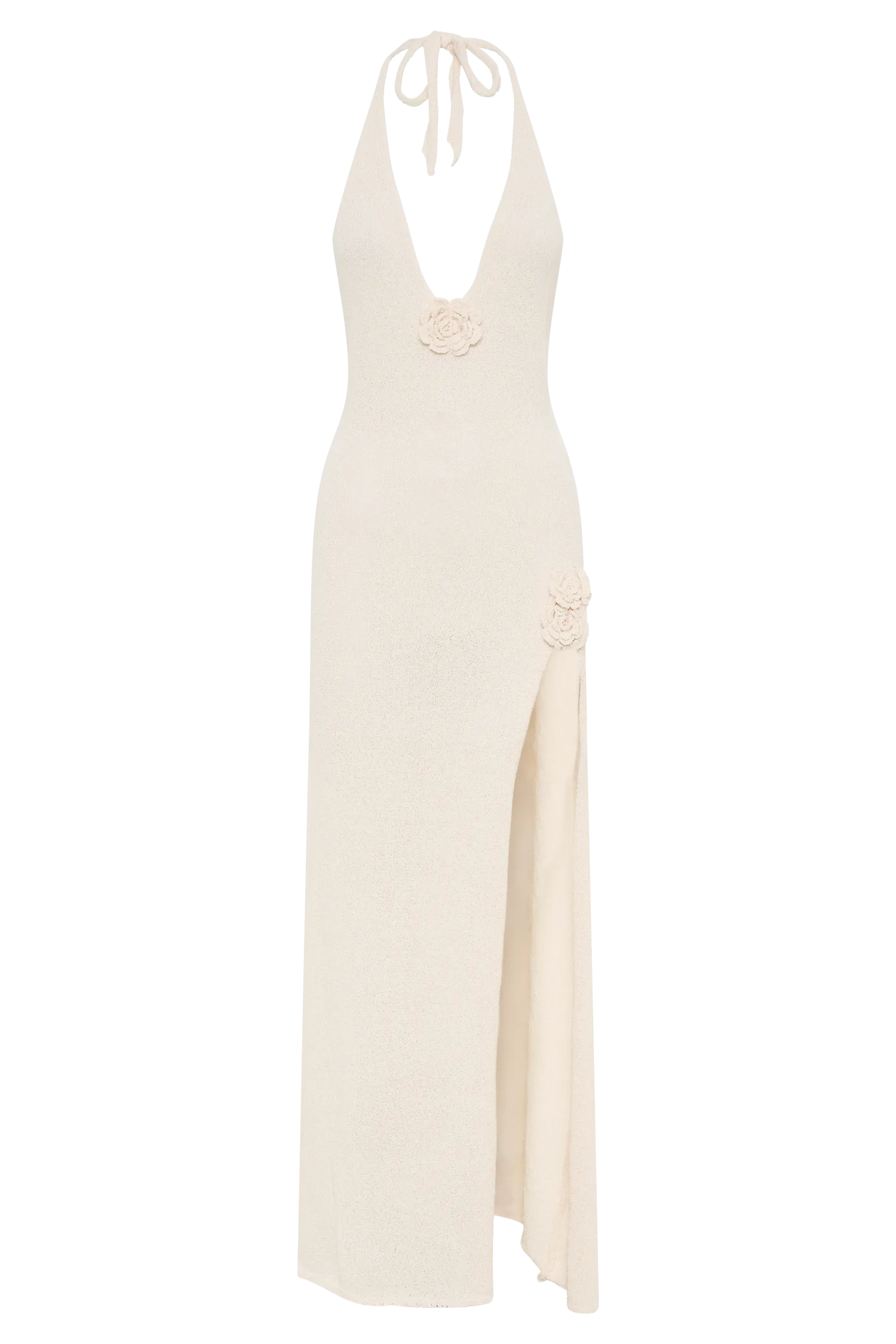 Cherie Knit Halter Maxi Dress - Nude