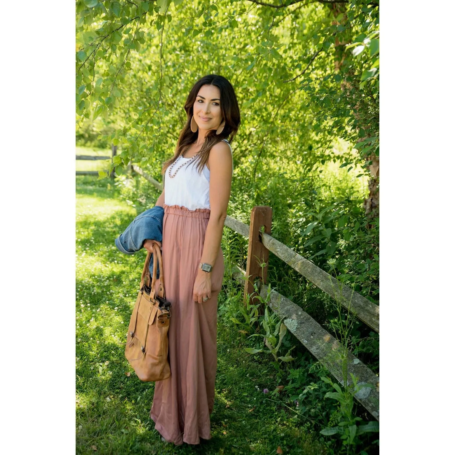 Cinch Waisted Colored Bottom Tank Maxi