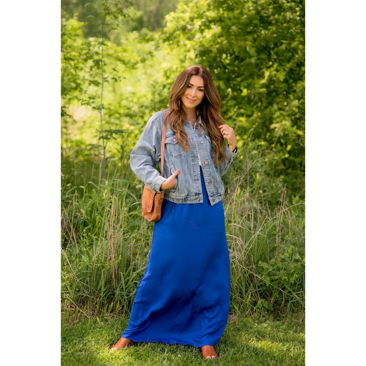 Cinch Waisted Colored Bottom Tank Maxi