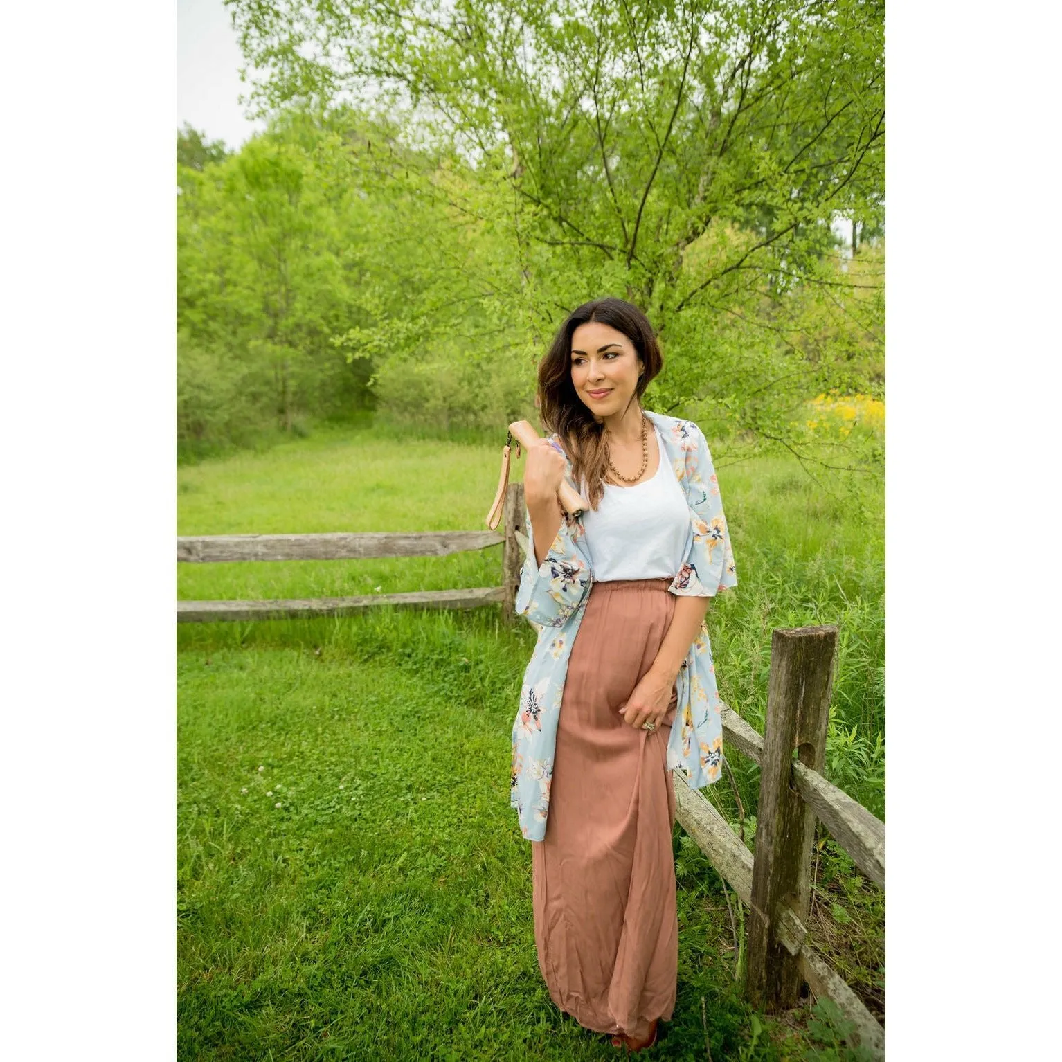 Cinch Waisted Colored Bottom Tank Maxi