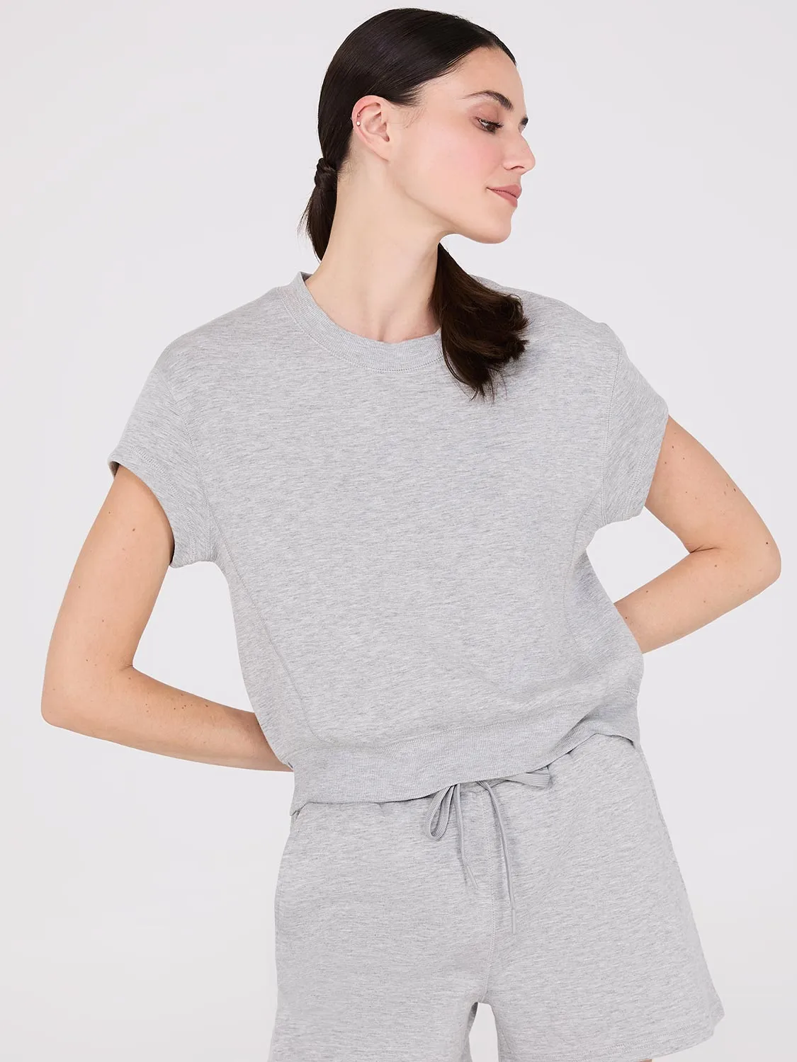 Cloud Fleece Drop Shoulder Waisted T-Shirt