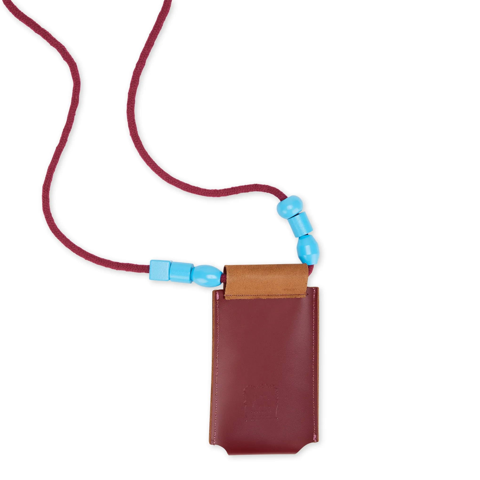 Colour Design Beaded Phone Bag - Red/ Blue