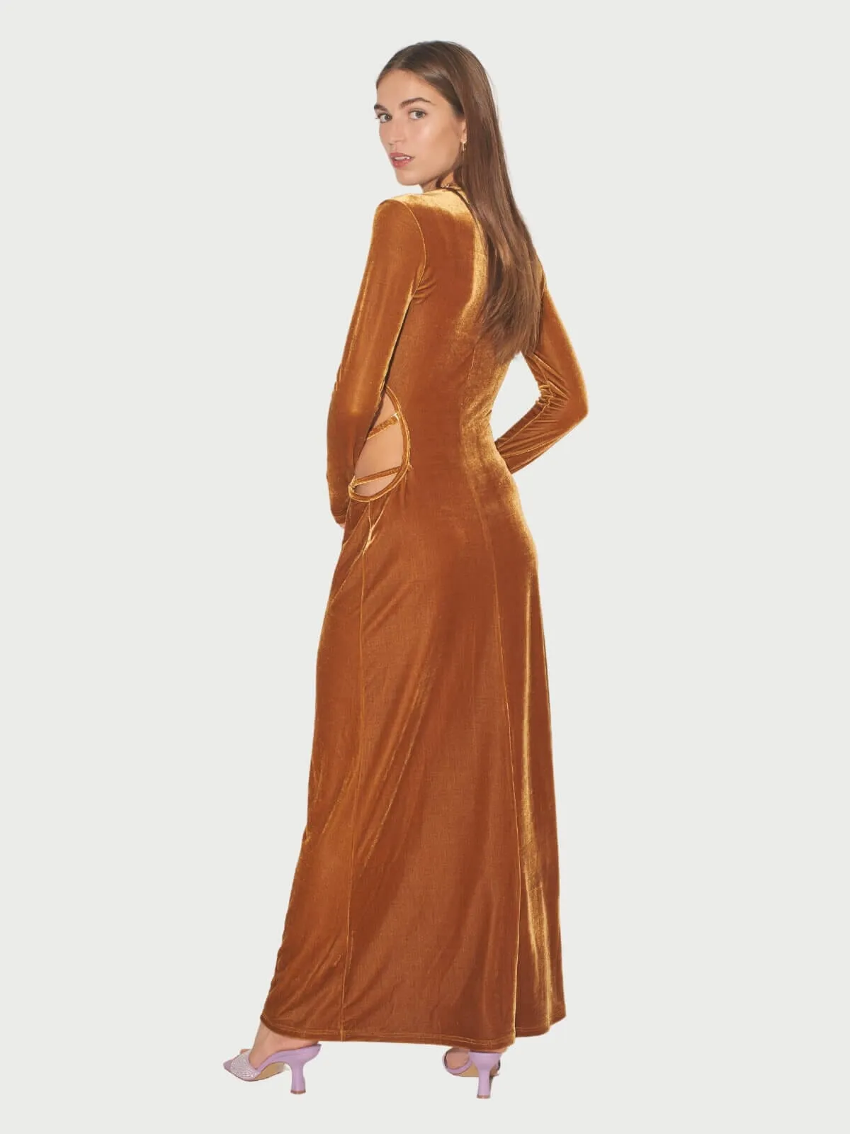 Cortina Velvet Maxi Dress - Honey