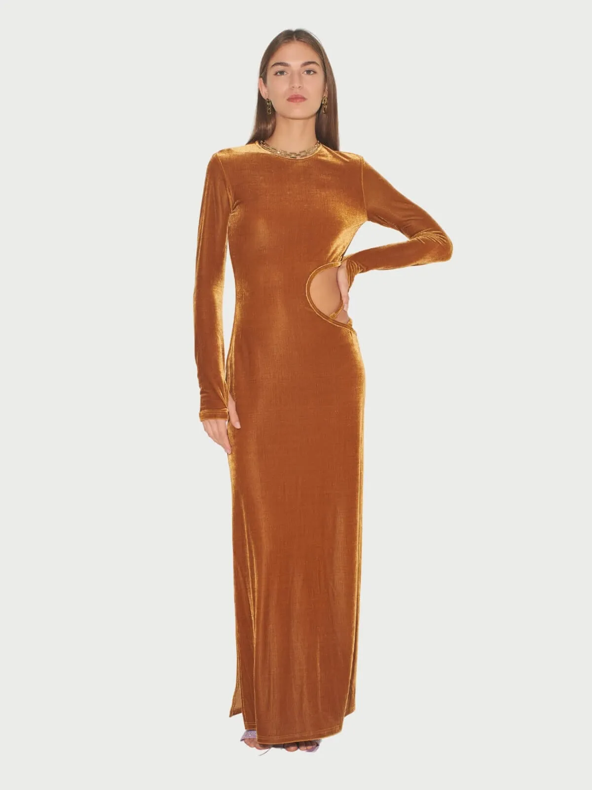 Cortina Velvet Maxi Dress - Honey