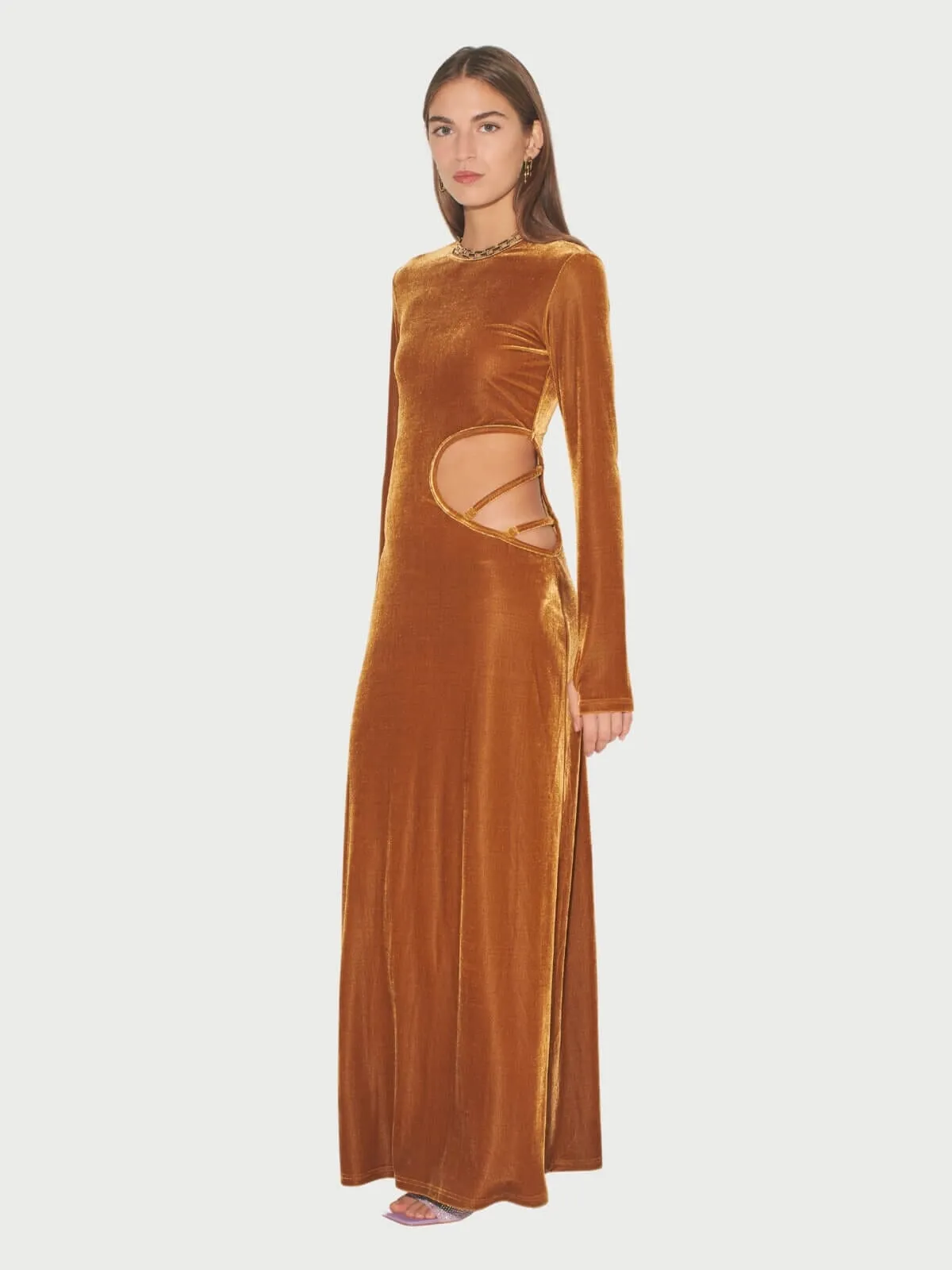 Cortina Velvet Maxi Dress - Honey