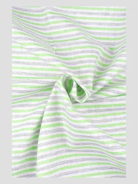 Cotton Green with Grey Striped Shirt Fabric Infinity