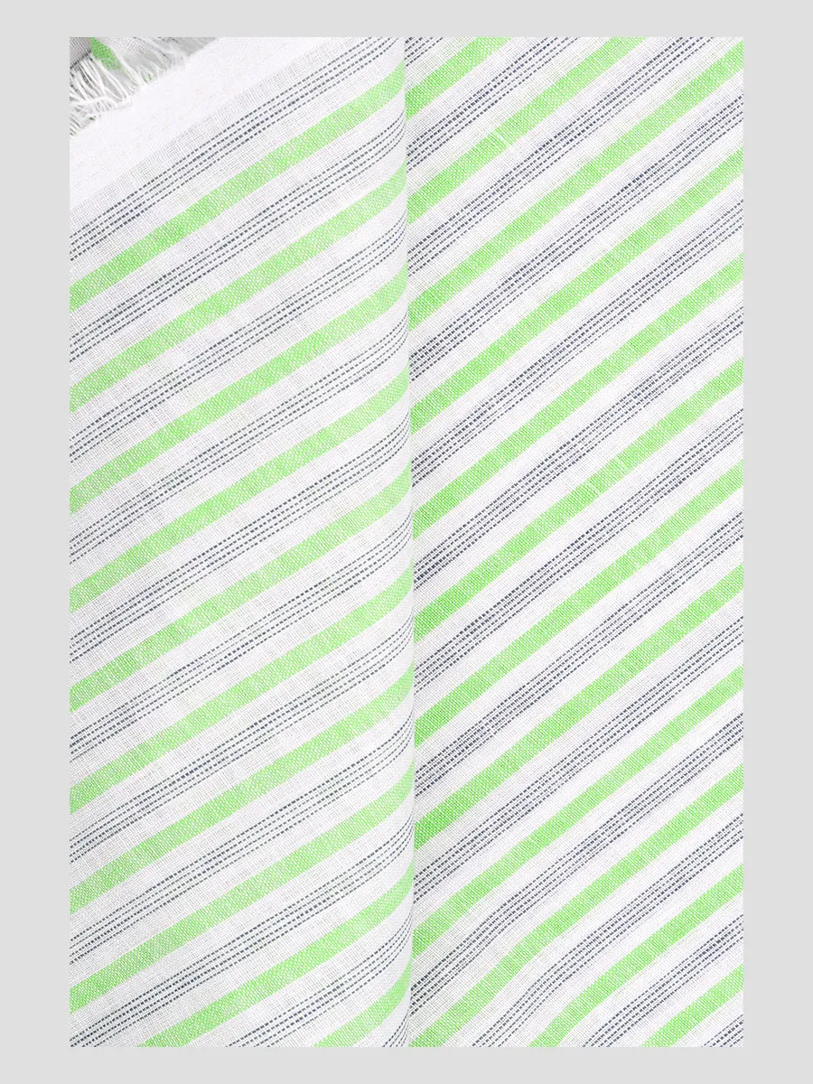 Cotton Green with Grey Striped Shirt Fabric Infinity