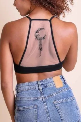 crescent moon bralette - black