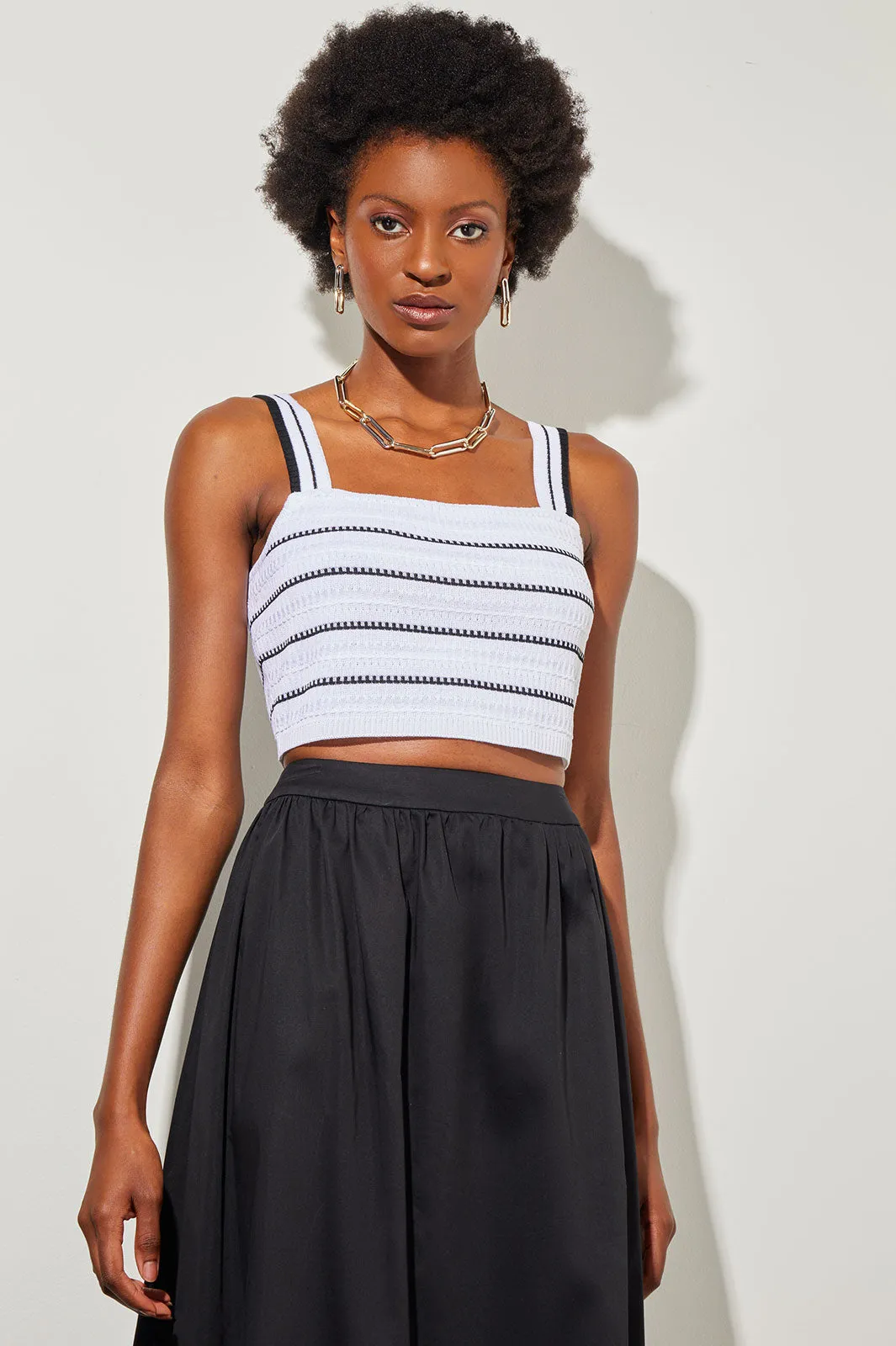 Cropped Tank - Striped Knit