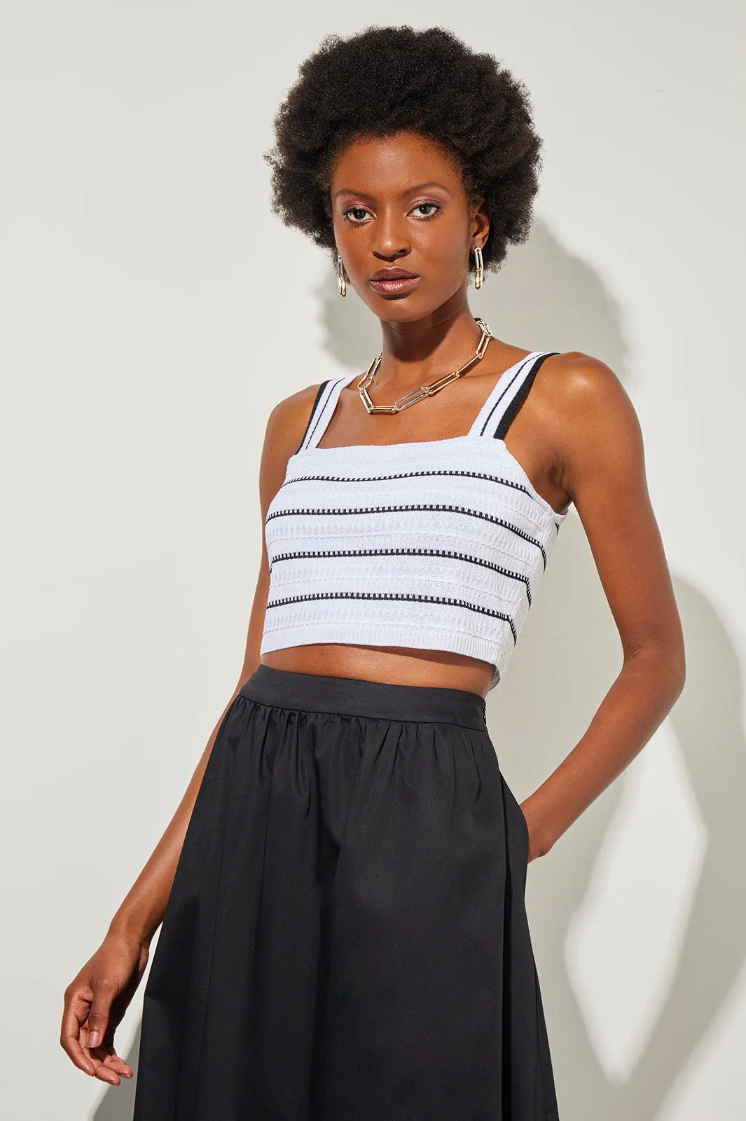 Cropped Tank - Striped Knit