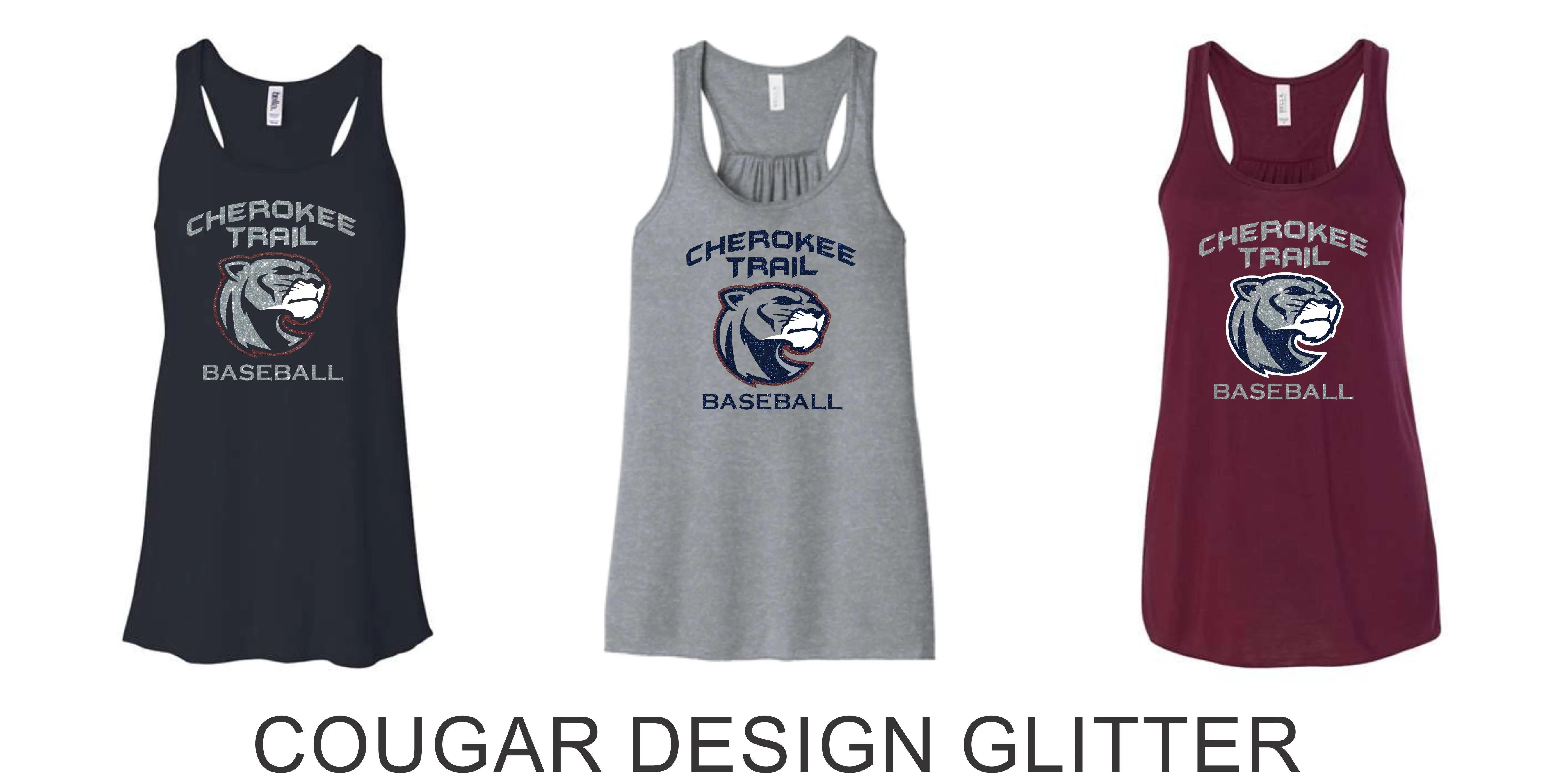 CT Baseball  Ladies and Girls Tank- matte or glitter