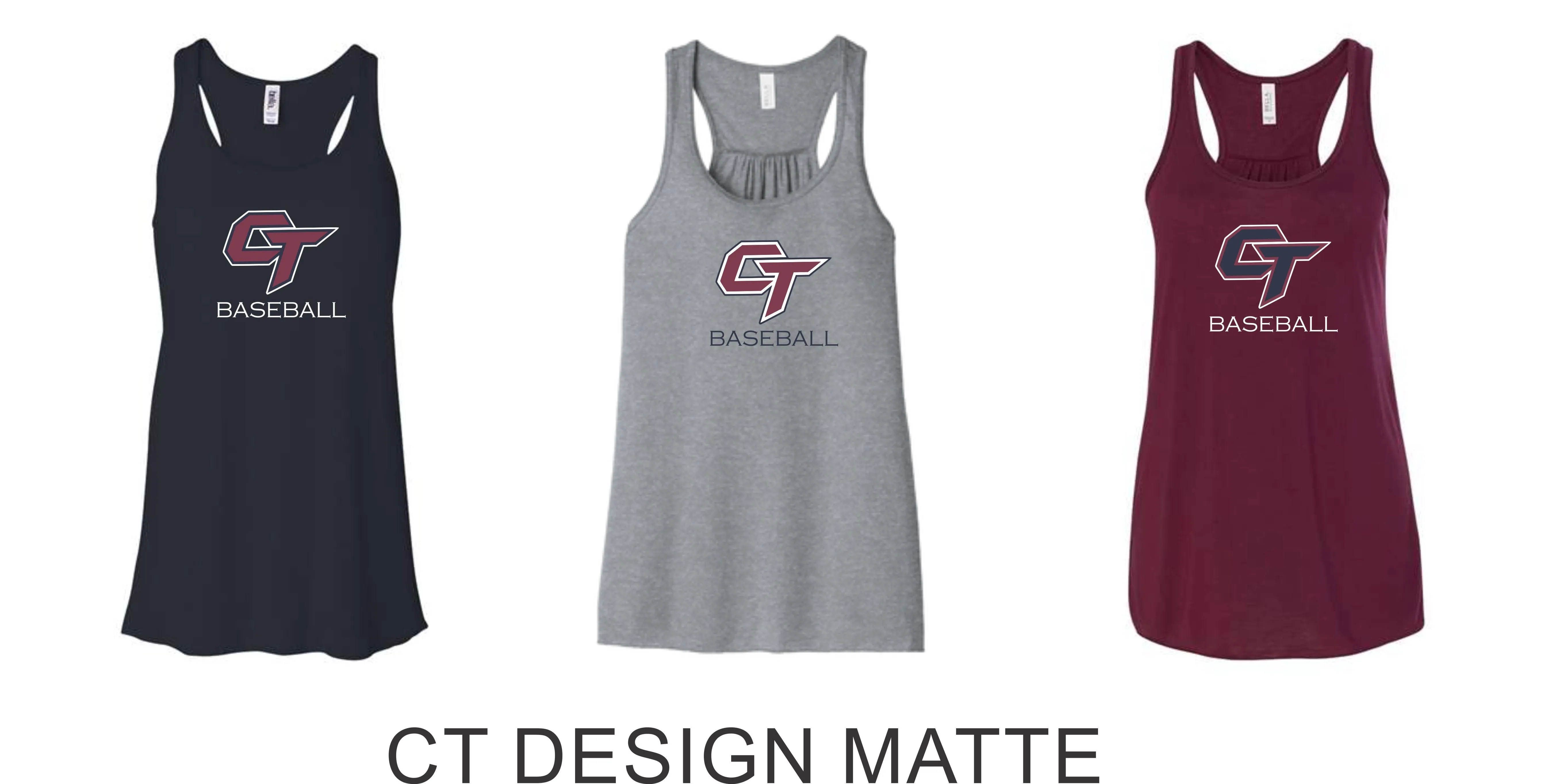 CT Baseball  Ladies and Girls Tank- matte or glitter