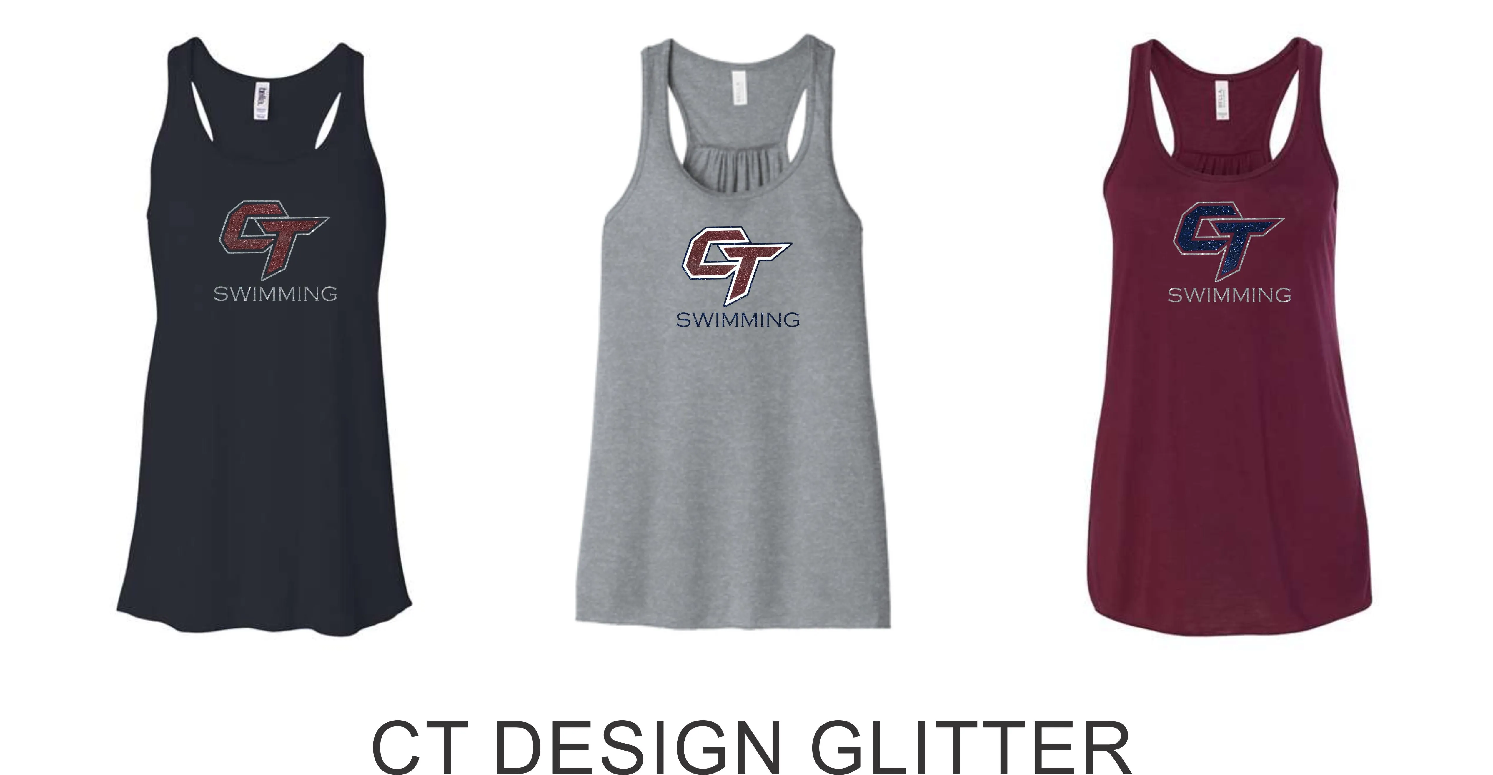 CT Swimming  Ladies and Girls Tank- matte or glitter