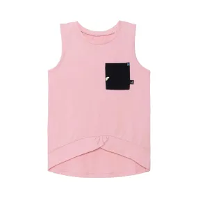 Deux par Deux Coral Blush Tank With Printed Pocket