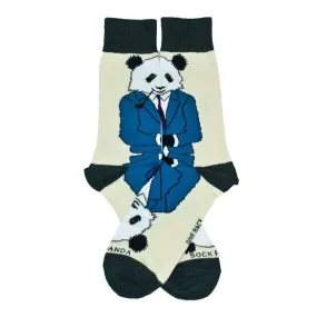 Dignified Reflective Panda Wearing a Suit Socks (Adult Large - Men's Shoe Sizes 8-12)