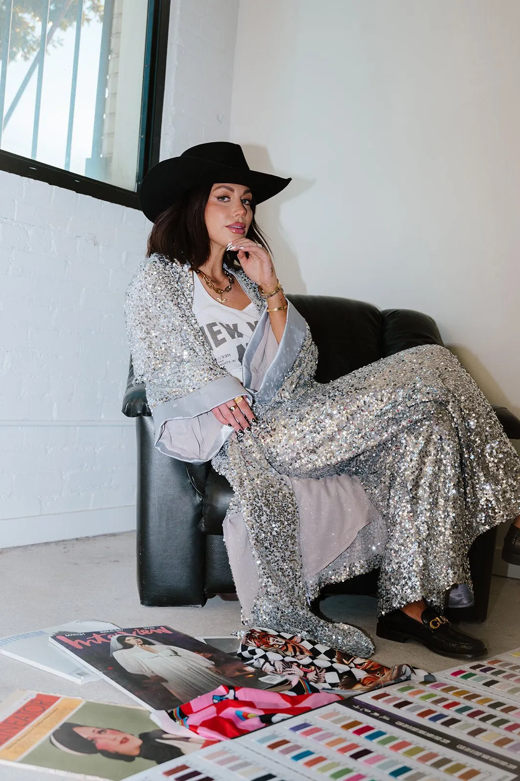 Disco Fever Sequin Satin Duster