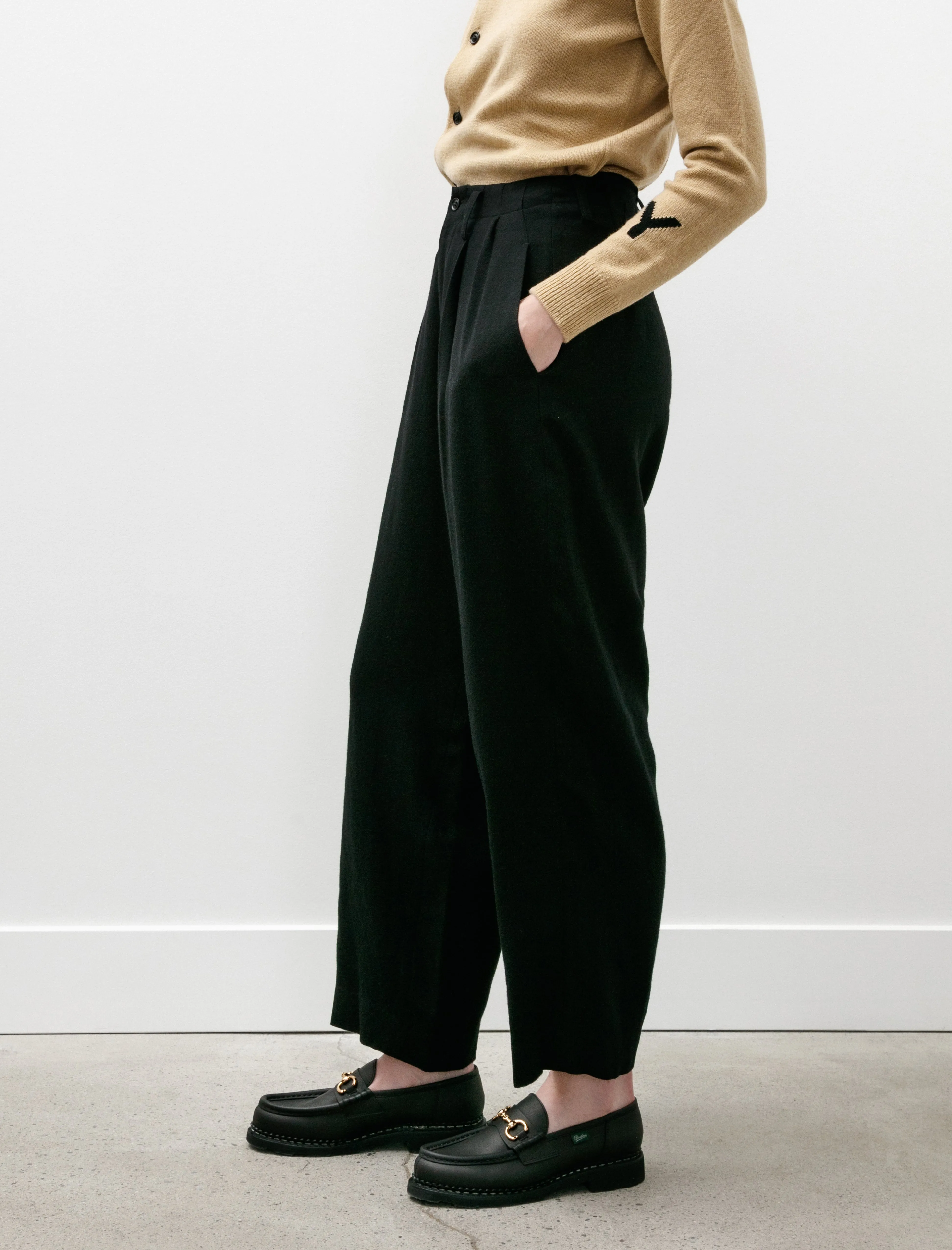 Double Tuck Wide Pants Black