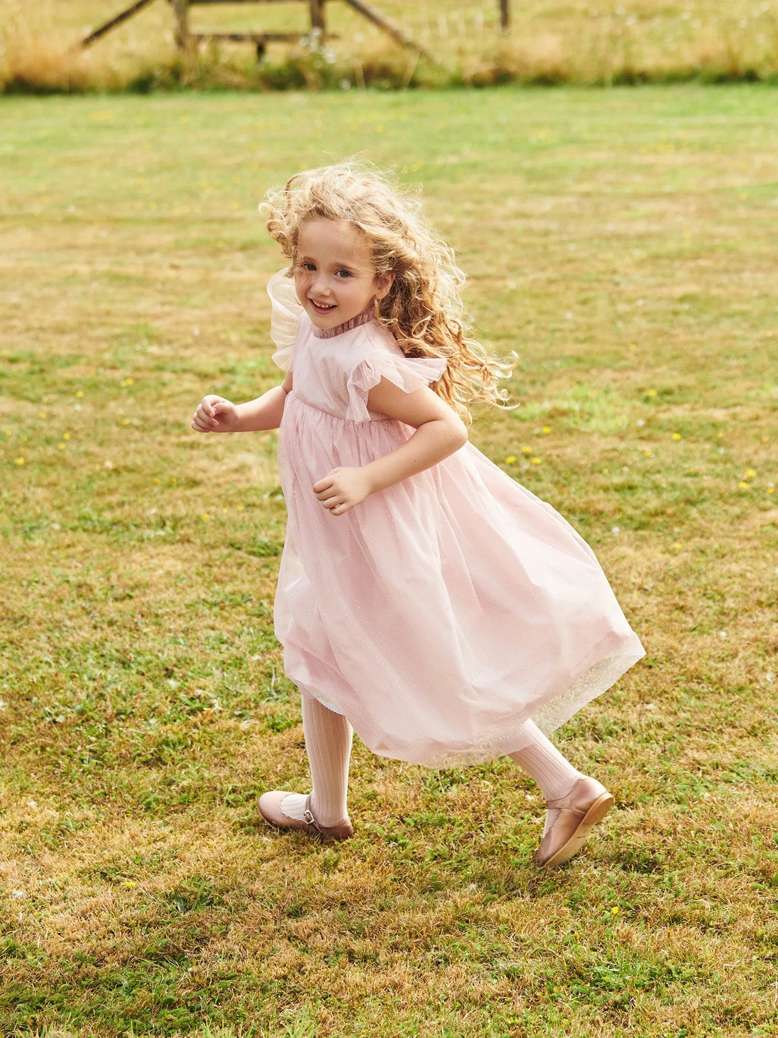 Dusty Pink Estrella Tulle Girl Empire Dress