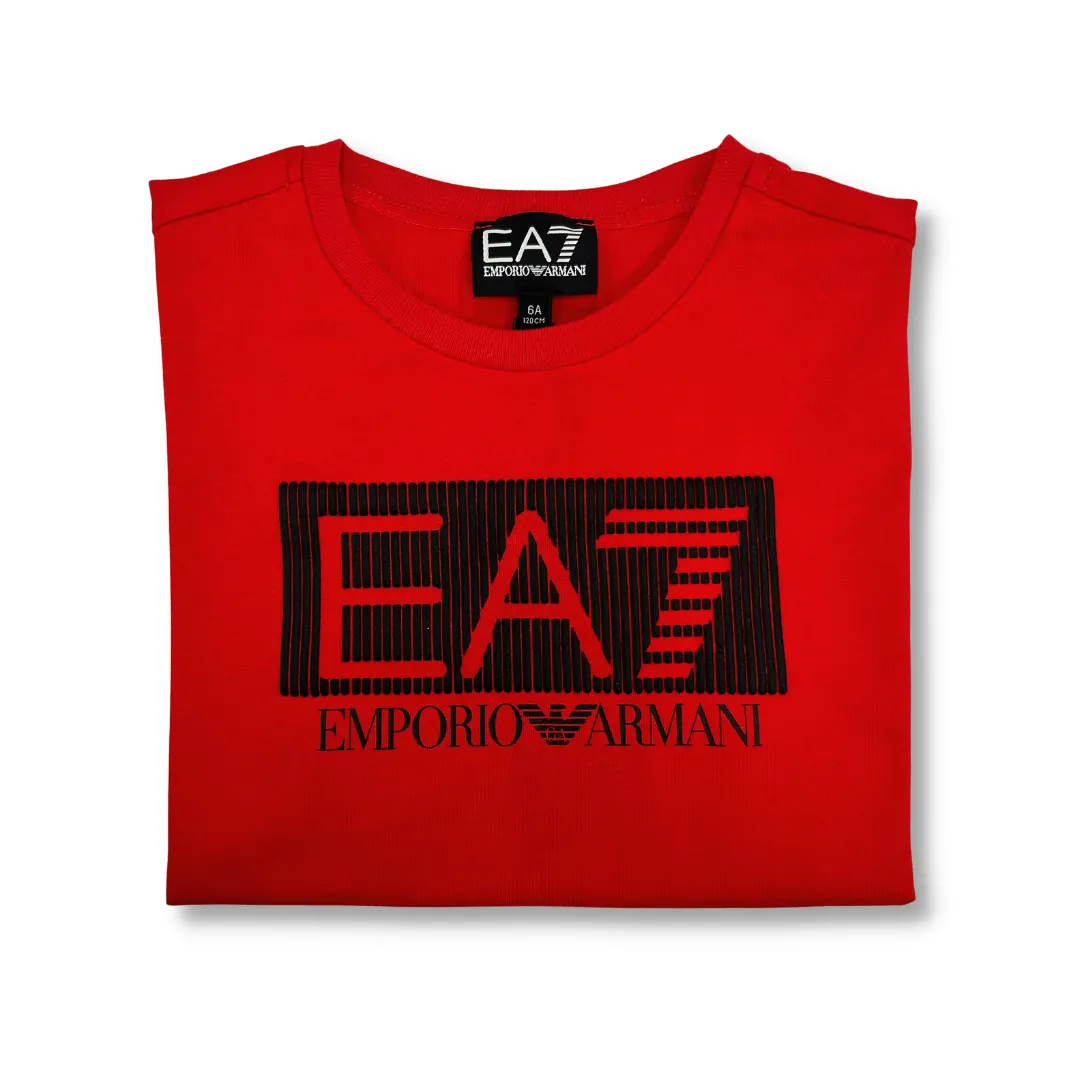 EA7 Boys Red Logo T-Shirt_3RBT53-BJ02Z