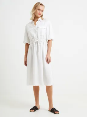 Elkie Twill Drawstring Shirt Dress