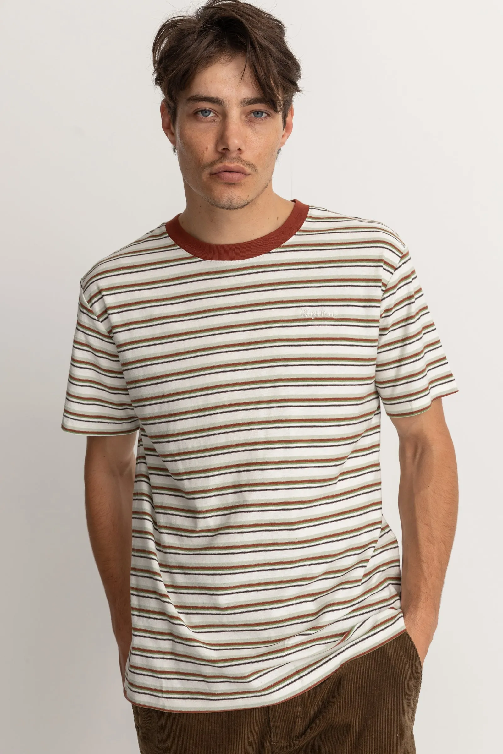 Everyday Stripe Ss T Shirt Natural