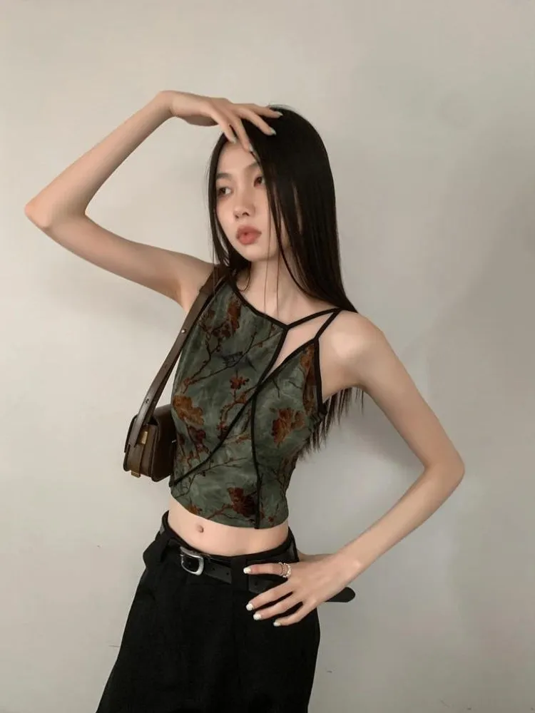 Fairycore Floral Asymmetric Top