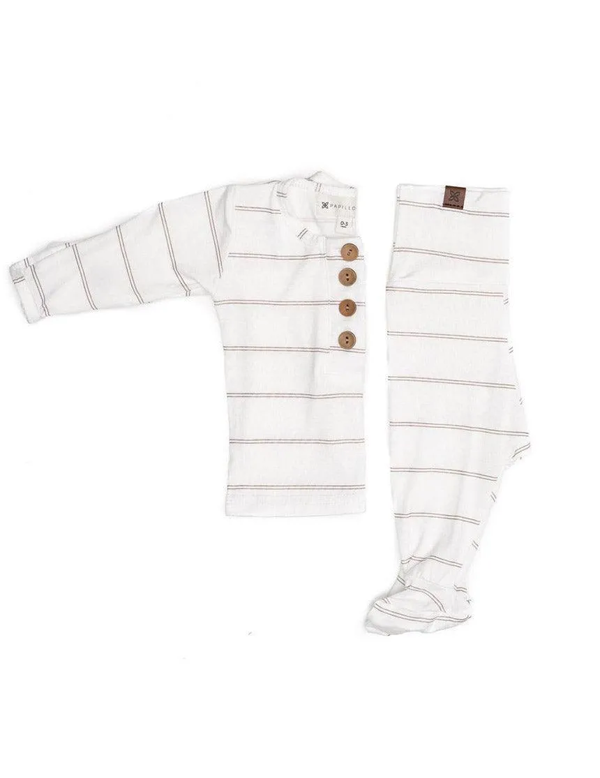 Fawn Striped Everything Newborn Top & Bottom