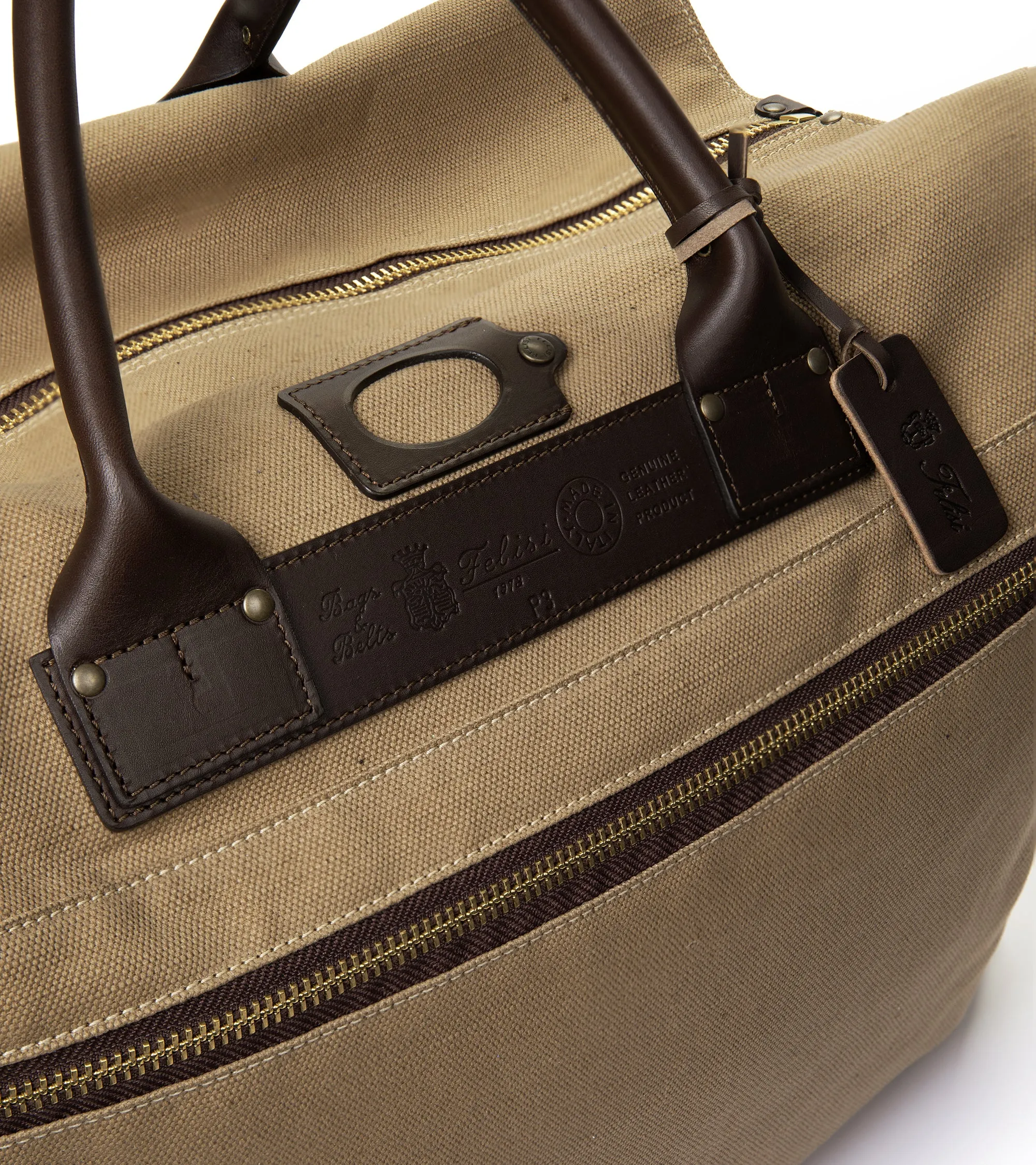 Felisi Canvas P3 Boston Bag: Tan