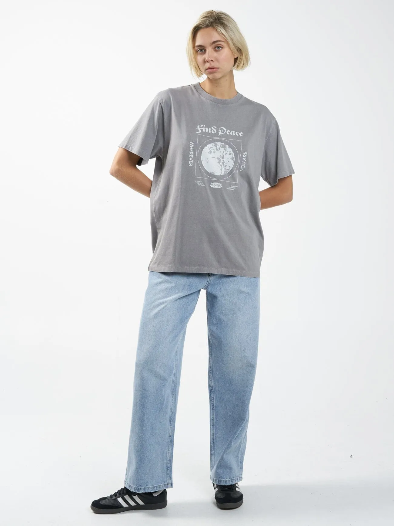 Find Peace Merch Fit Tee - Washed Gray