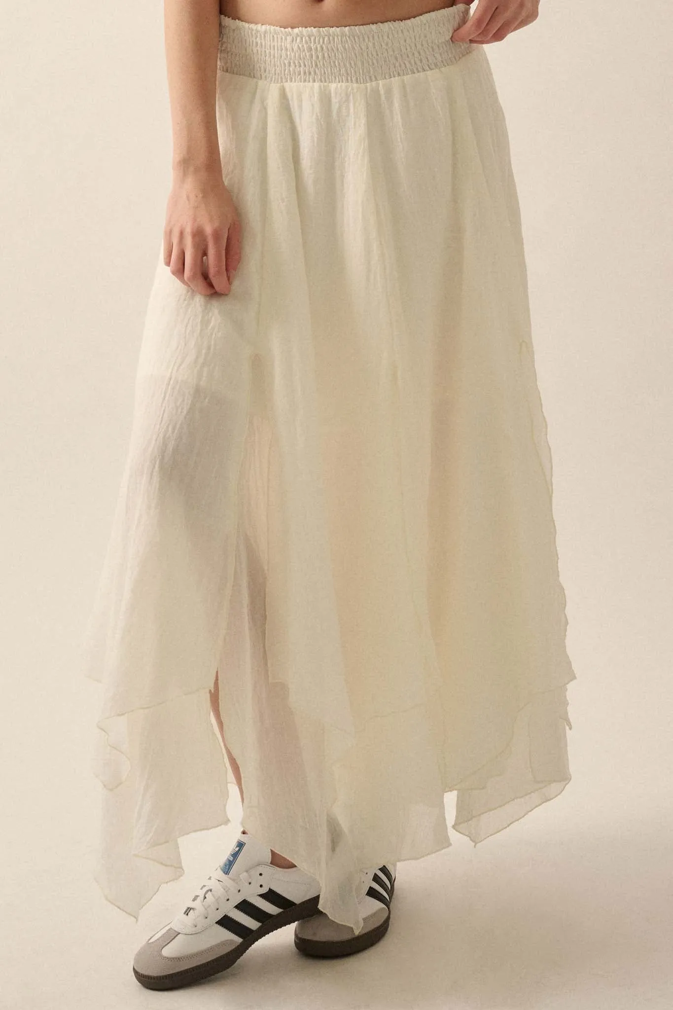 Free as Air Layered Gauze Handkerchief Maxi Skirt