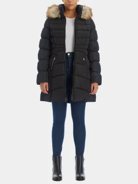 Fur Collar Hooded Puffer Coat