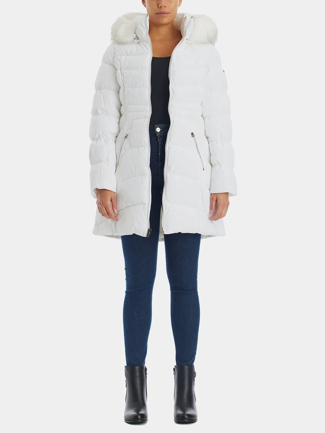 Fur Collar Hooded Puffer Coat